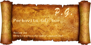 Perkovits Gábor névjegykártya